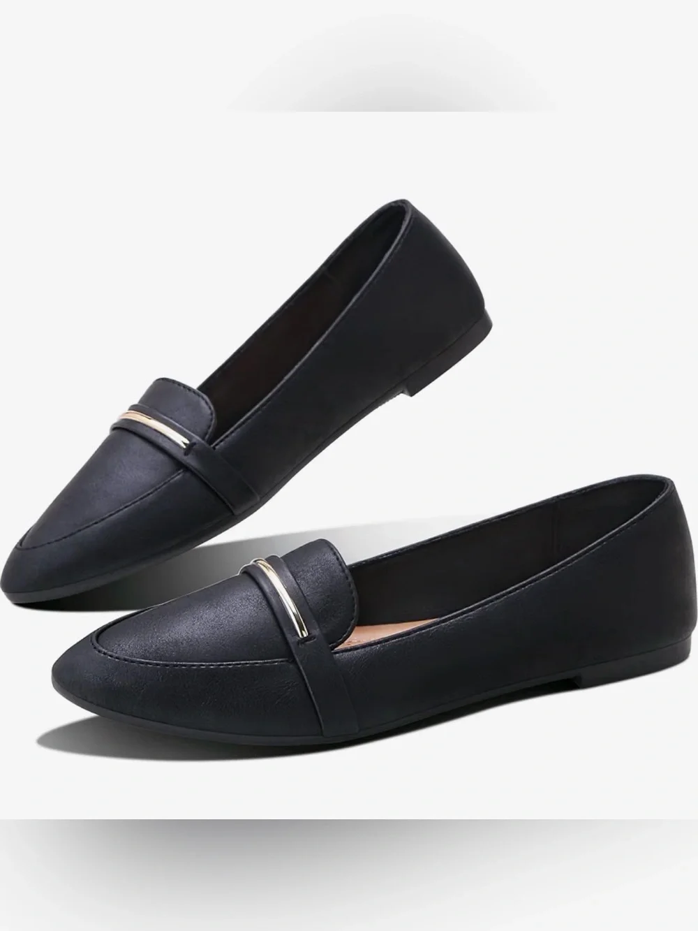 Obtaom Women's Pointy Toe Loafer Flat